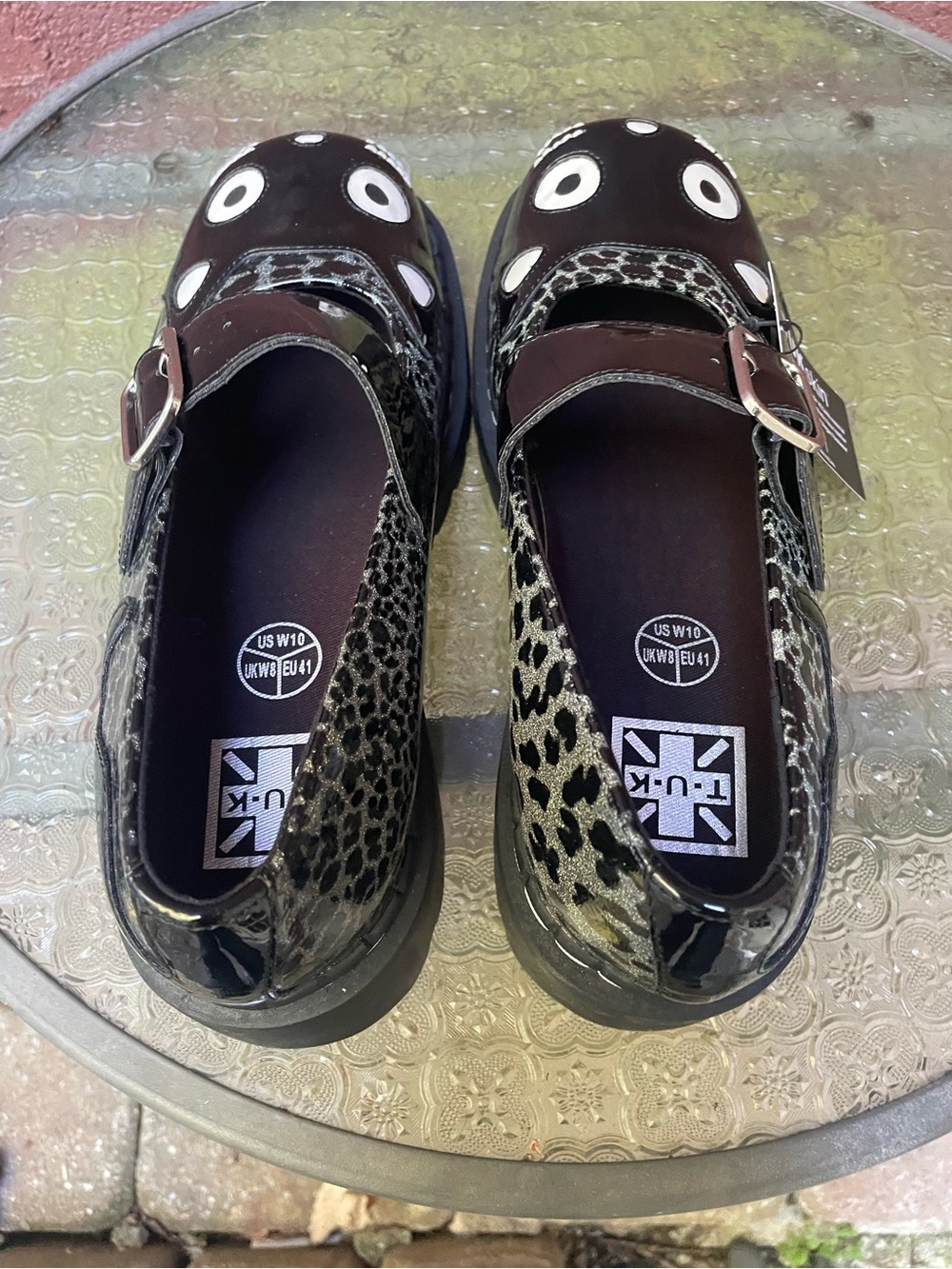 NWT T.U.K Kitty Leopard Print Platform Mary Jane Shoes Size 10 - Picture 11 of 15